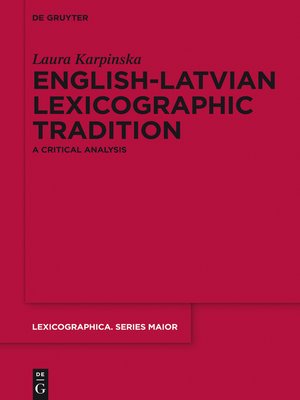 cover image of English-Latvian Lexicographic Tradition